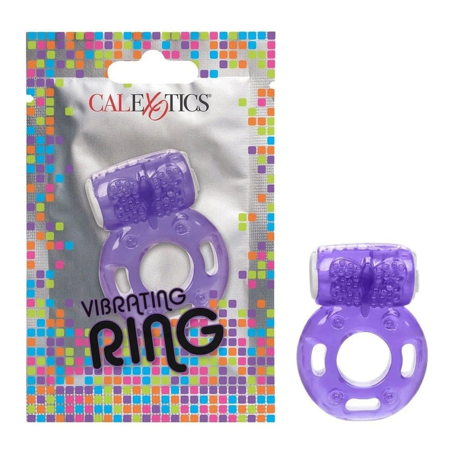Vibrating Ring with Clitoral Stimulator - Purple, One Time Use