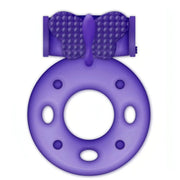 Anello Vibrante con Stimolatore Clitorideo a Farfalla - Viola