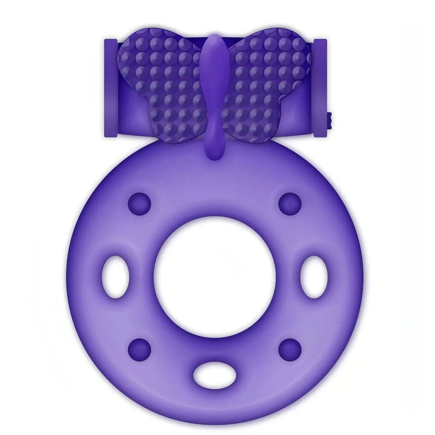 Anello Vibrante con Stimolatore Clitorideo a Farfalla - Viola