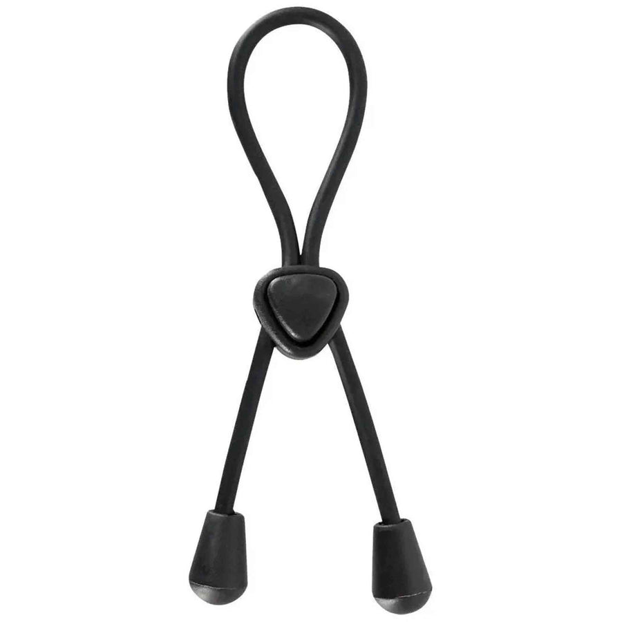 Anillo fálico ajustable con botón - silicona, negro