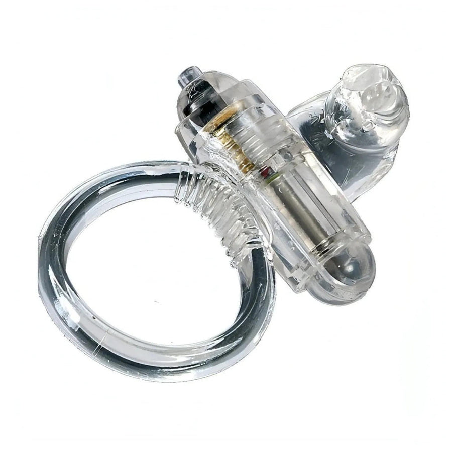 Vibrating Bunny Clitoral Ring - Light Grey