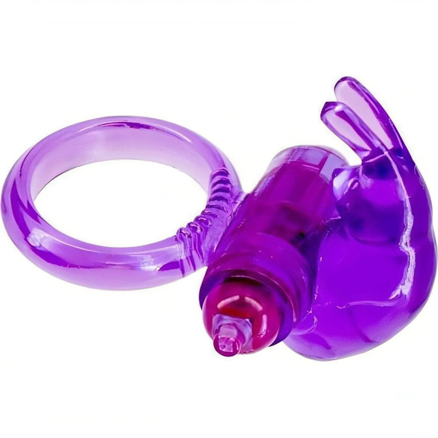 Anello vibrante con coniglietto clitorideo - Viola