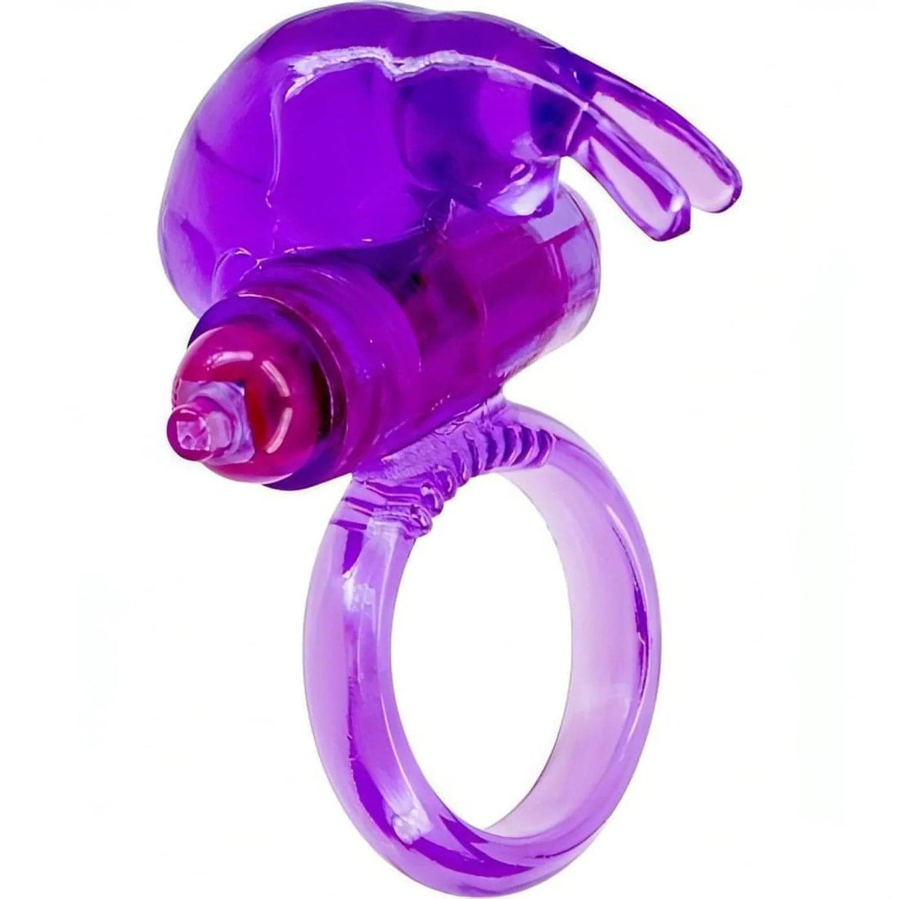 Anello vibrante con coniglietto clitorideo - Viola