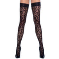 Meias pretas 7/8 com padrão leopardo