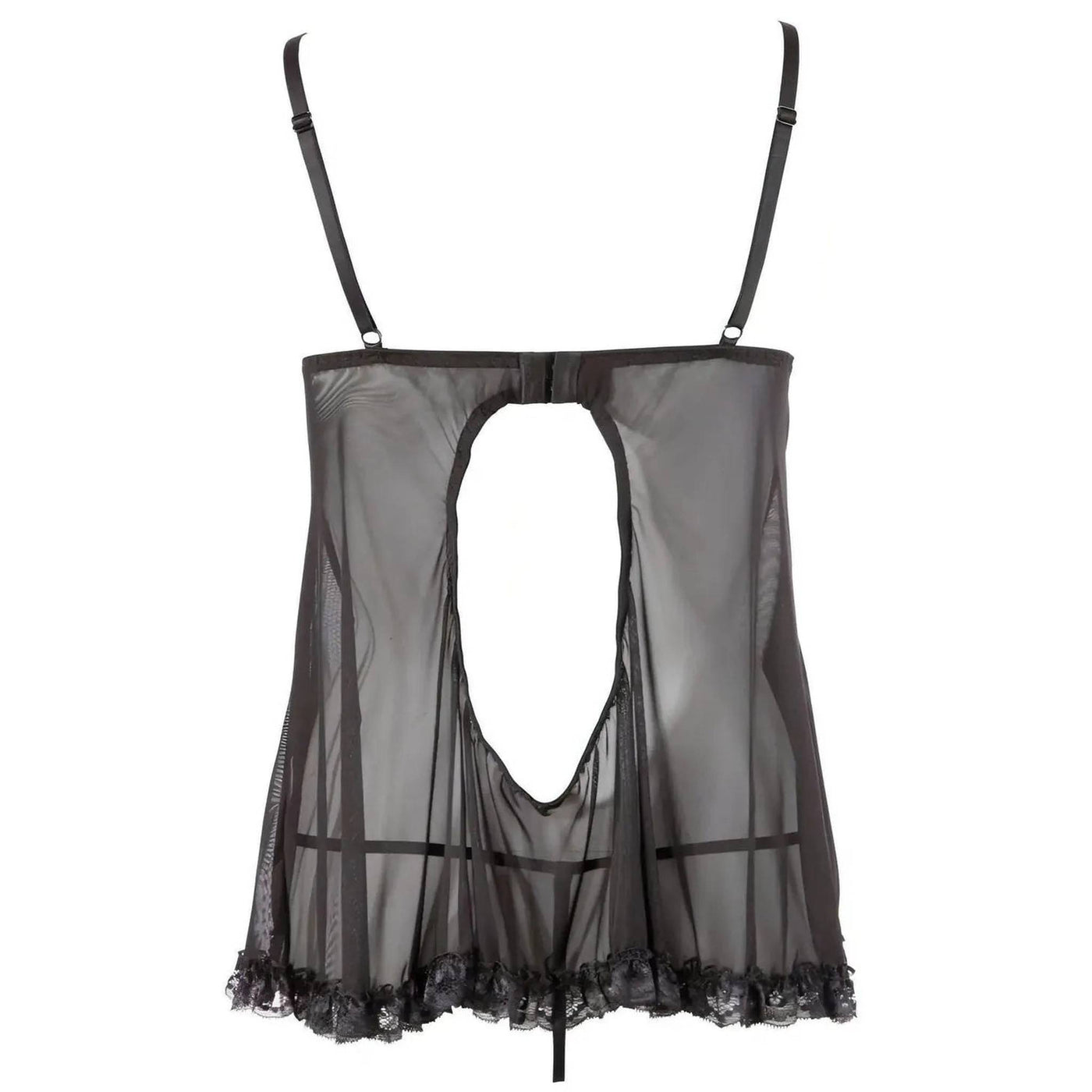 Babydoll nero con apri/chiudi capezzoli