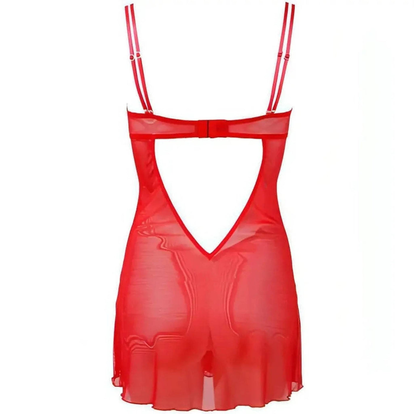 Babydoll rosso con schiena scoperta e scollo a V posteriore