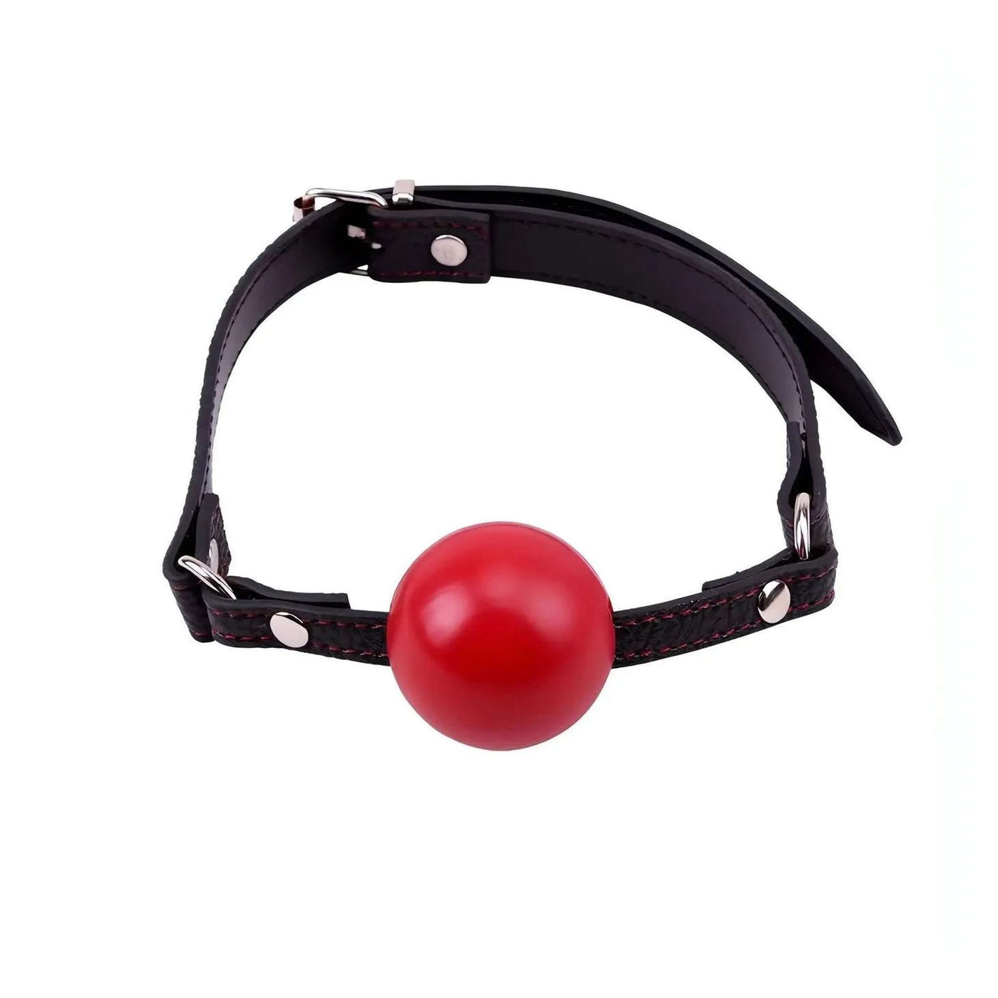Ball gag bondage compatta con chiusura regolabile e dettagli metallici