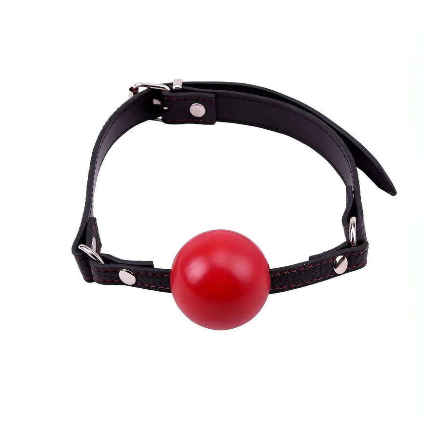 Roter Ballknebel mit verstellbarem Kunstlederriemen