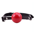 Red Ball-Gag with adjustable imitation leather strap