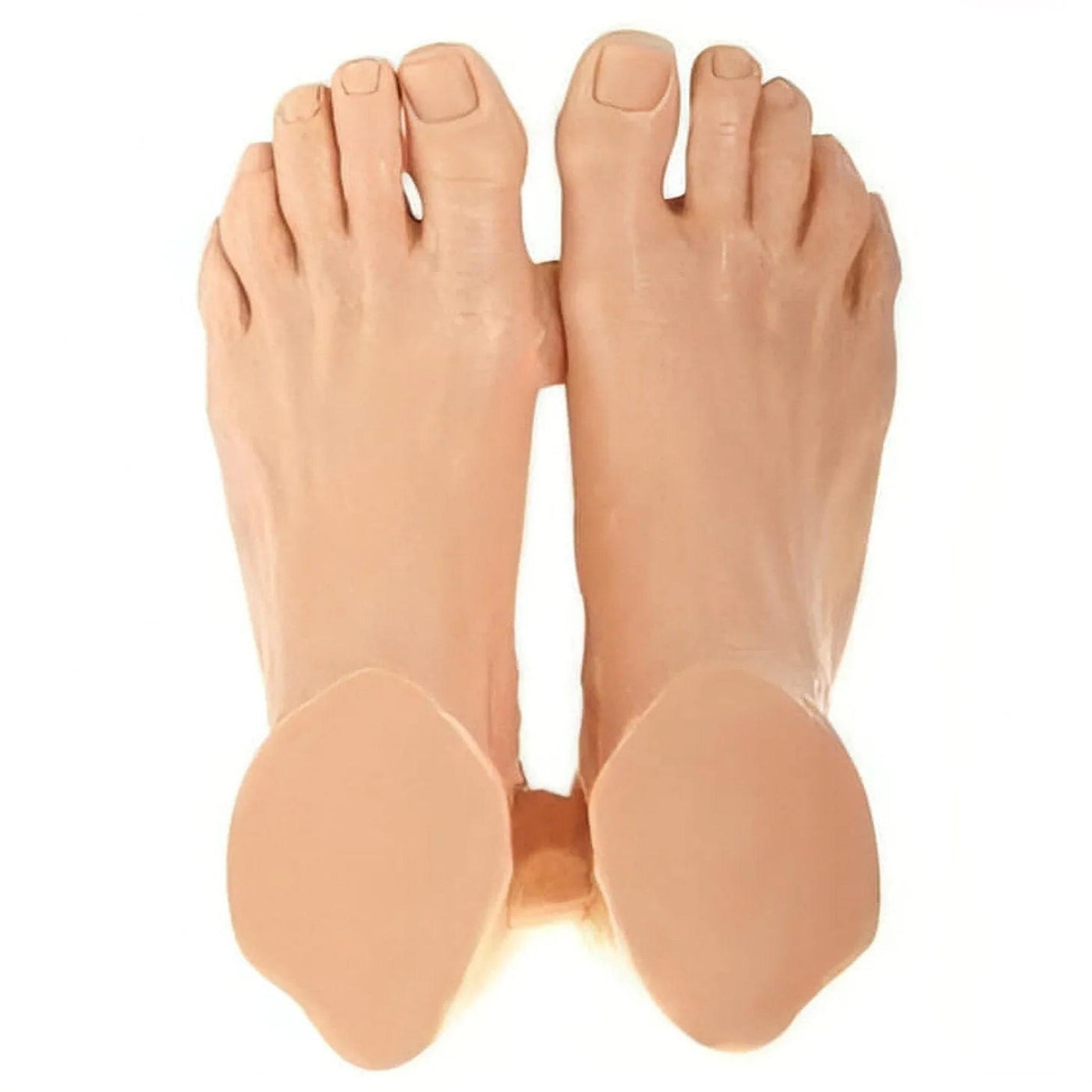 Masturbatore realistico piedi in gomma colore carne con unghie naturali e piastre di supporto