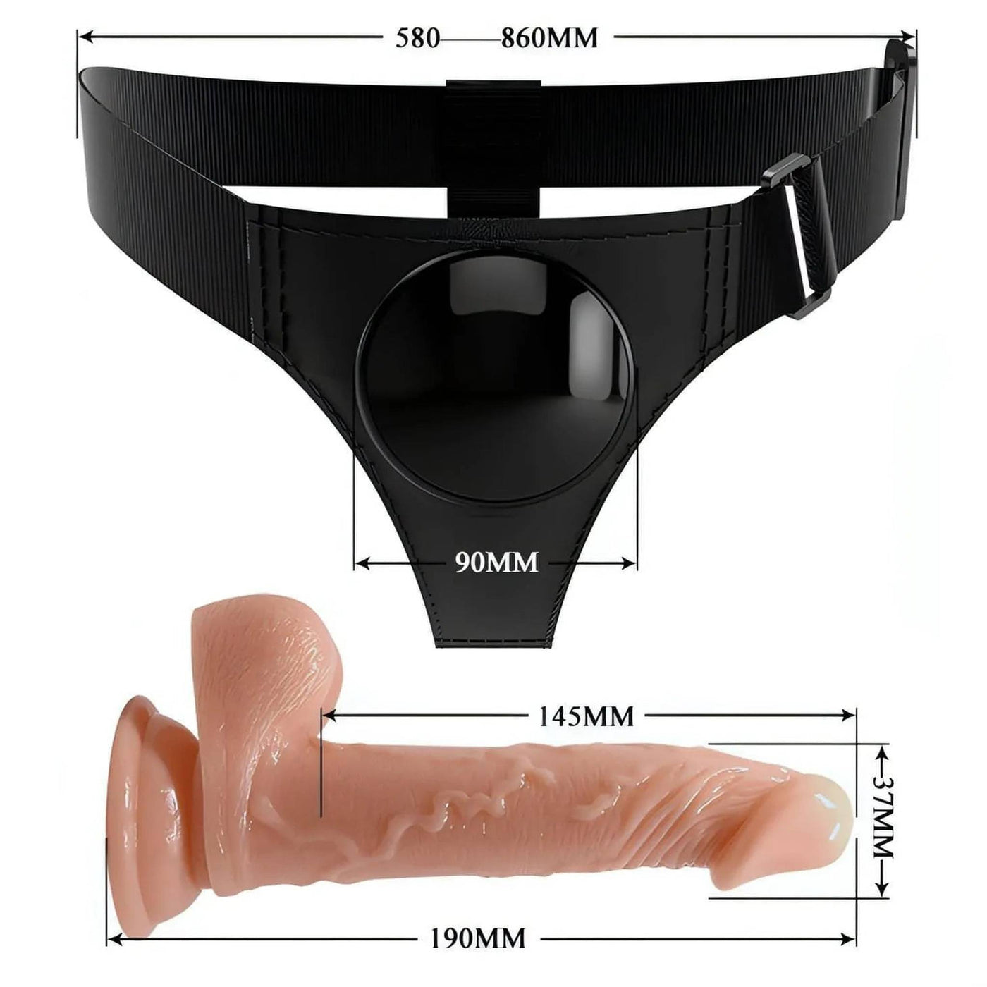 Beginner Strapon Set Harness Con Dildo
