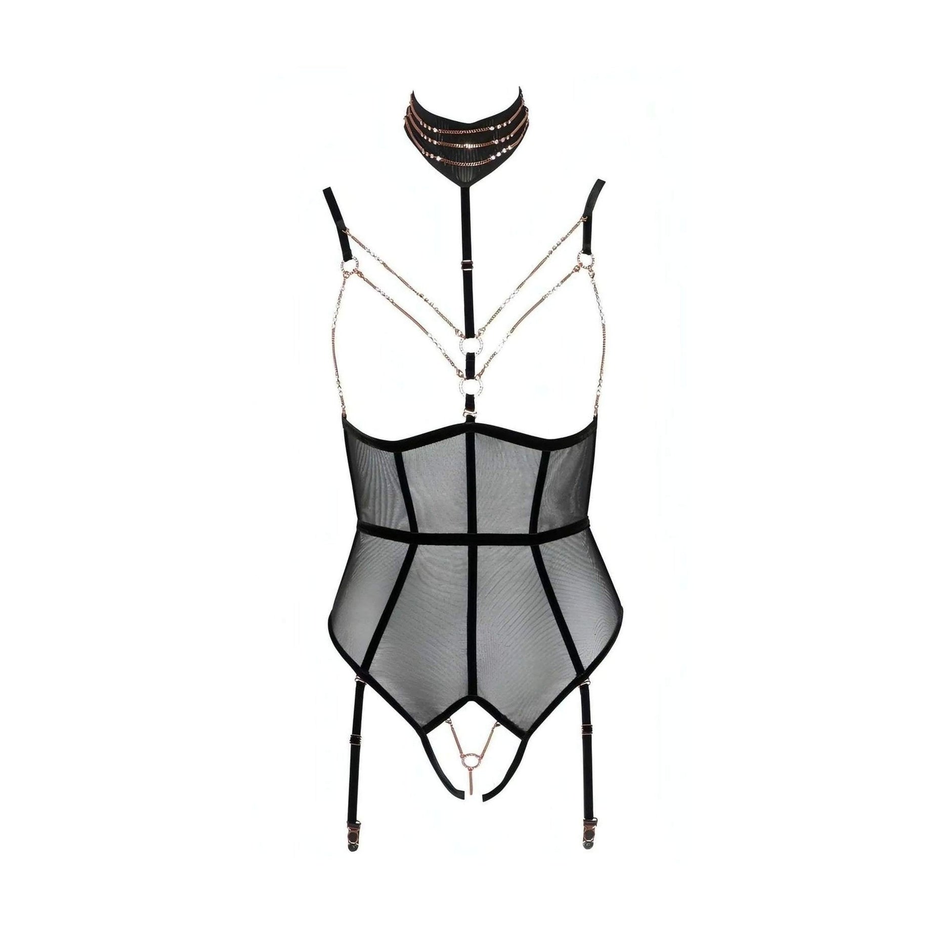 Body Elegante con Collare e Gioieli Bordo SenO