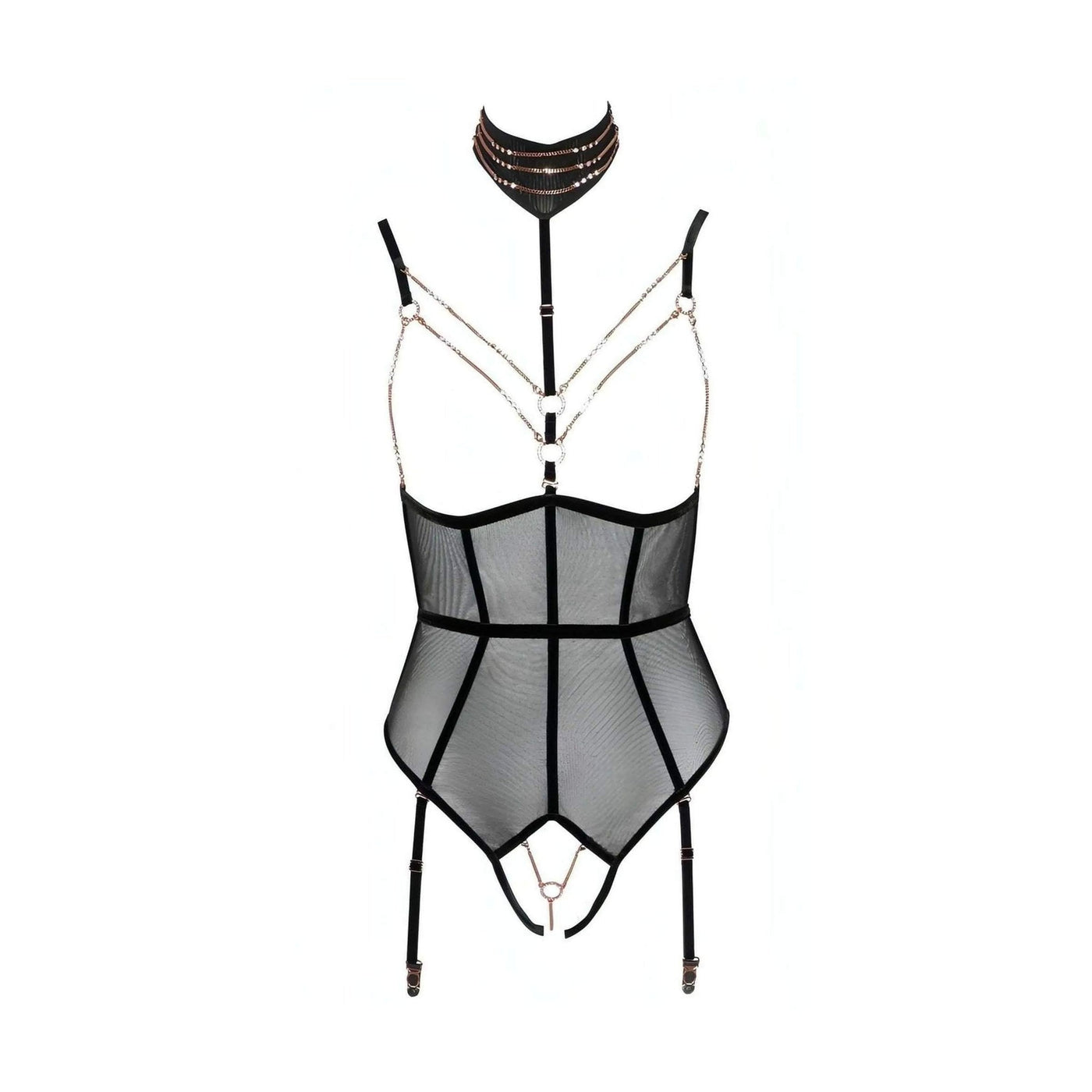 Body Elegante con Collare e Gioieli Bordo SenO