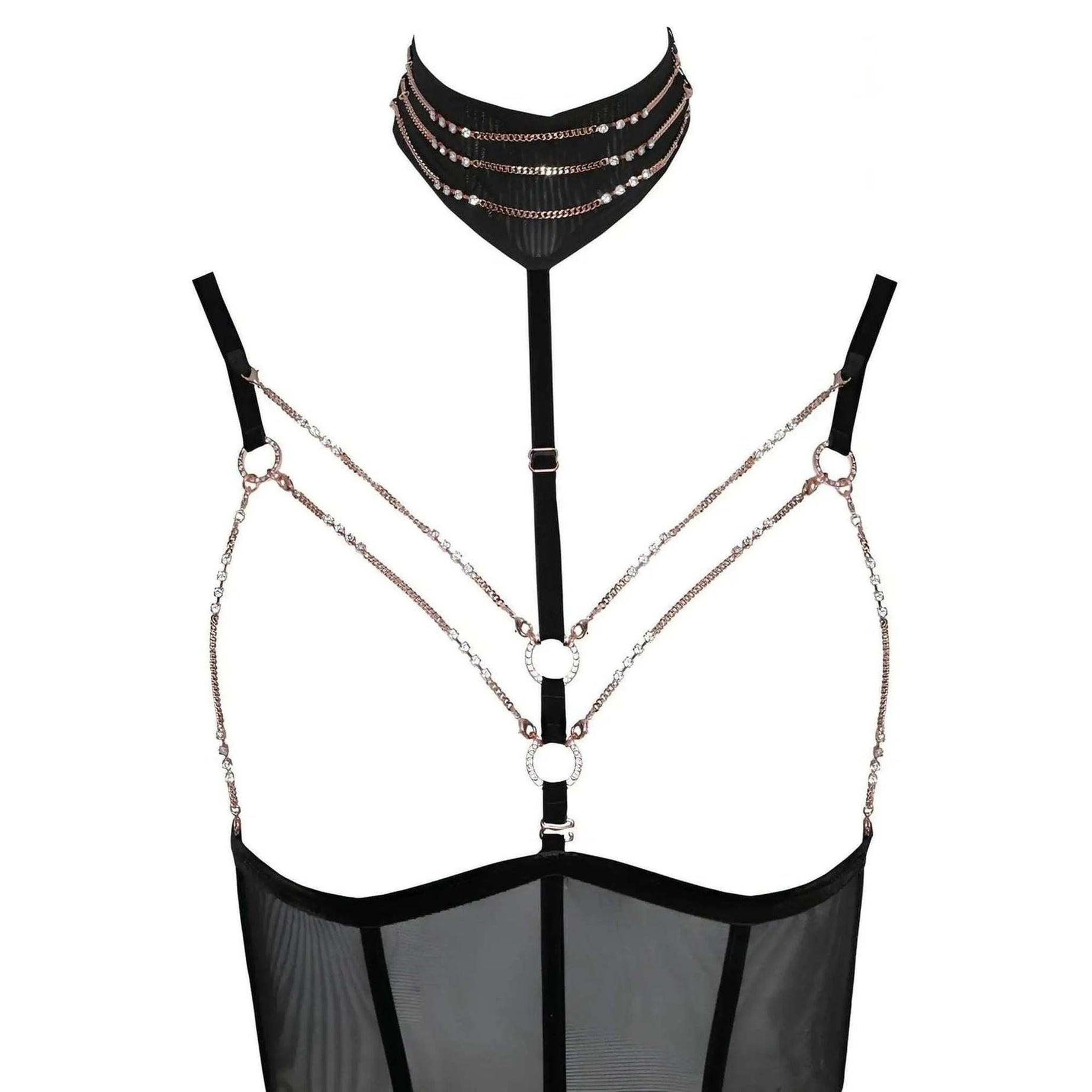 Body Elegante con Collare e Gioieli Bordo SenO