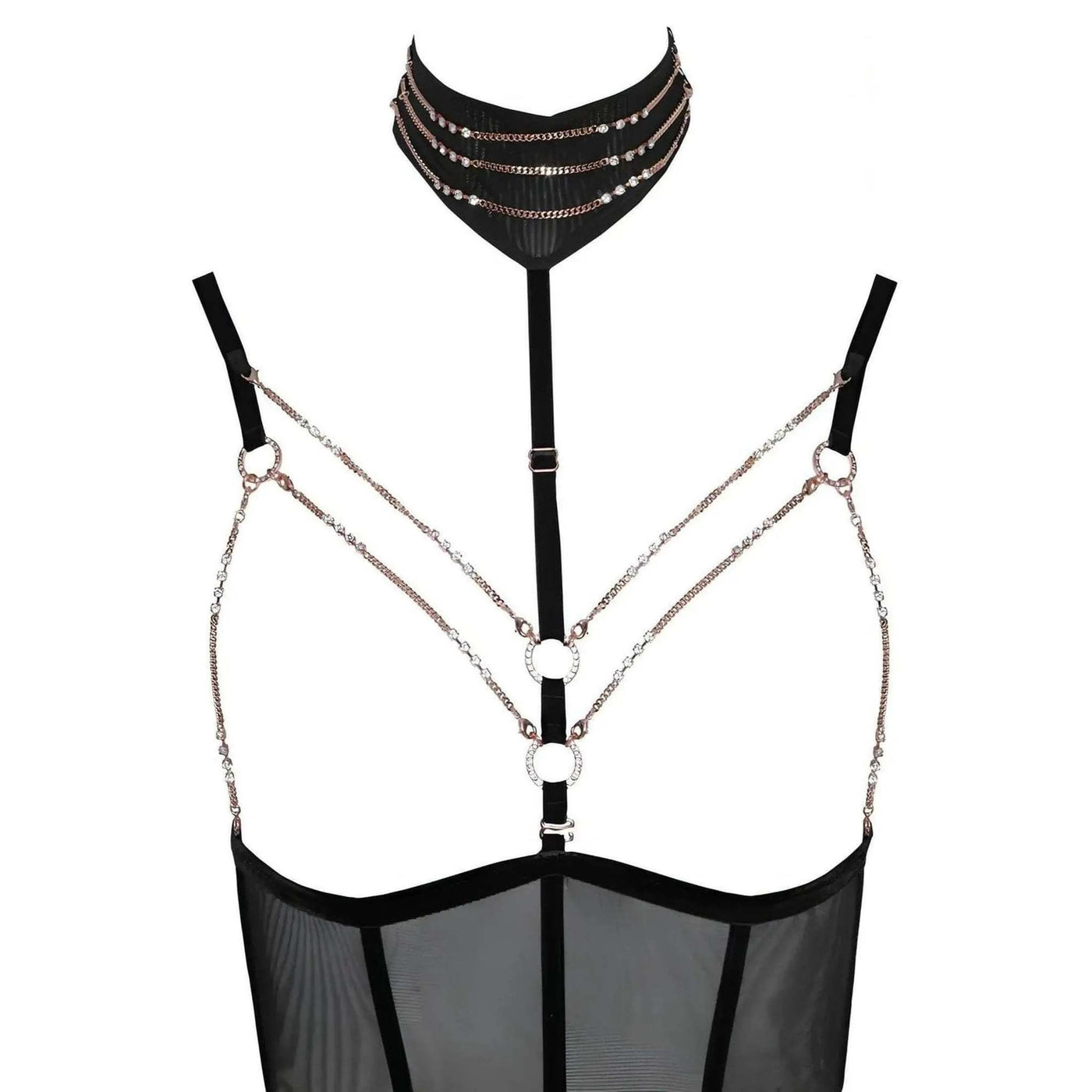 Body Elegante con Collare e Gioieli Bordo SenO