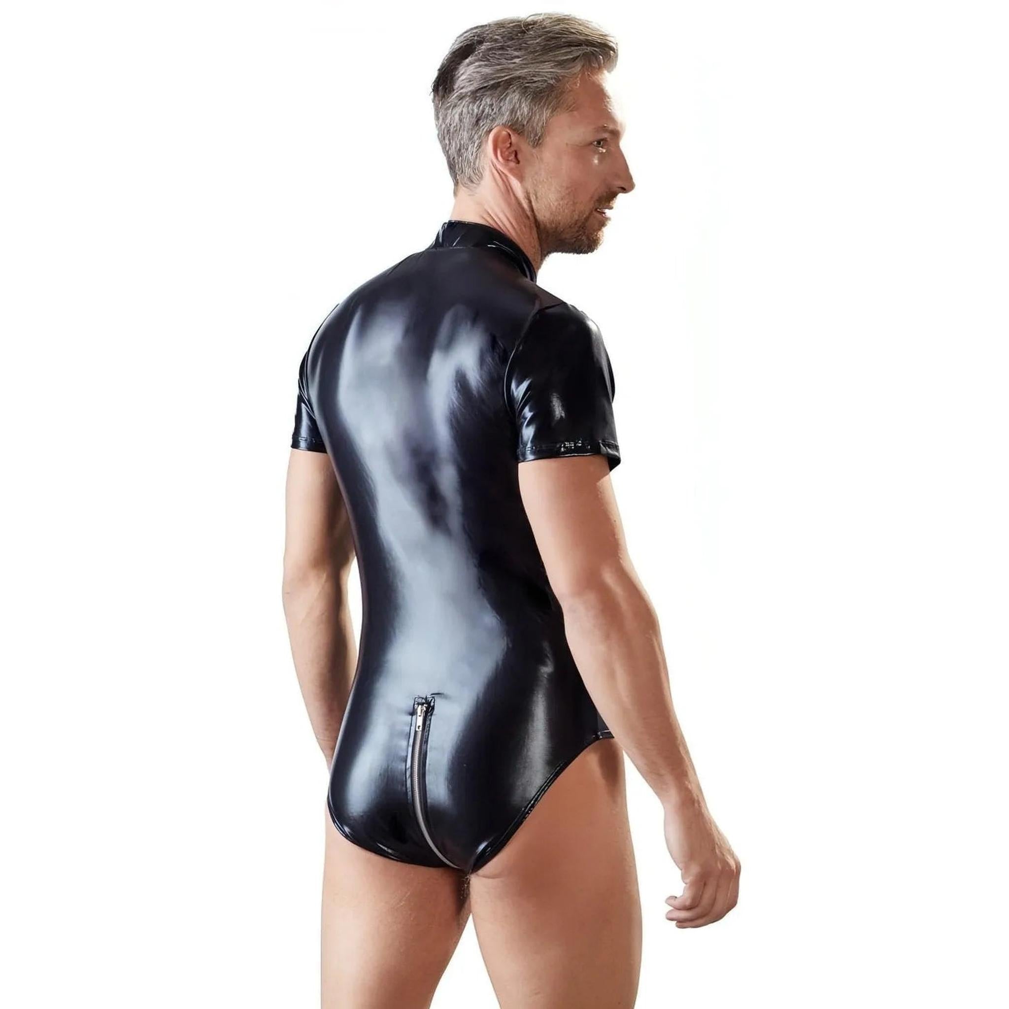 Body Maschile Wet Look con Zip