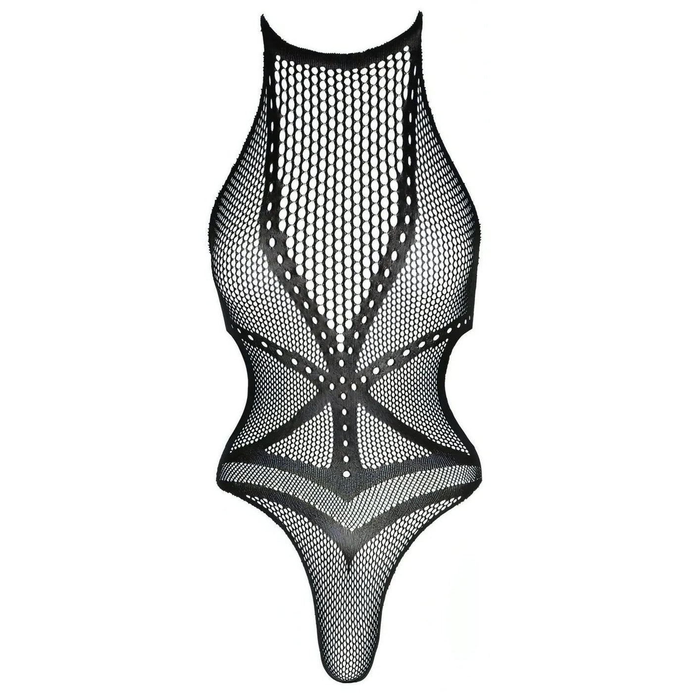 Body a Rete con Collo Halter e Cut-Out Laterali
