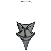 Body a Rete con Collo Halter e Cut-Out Laterali