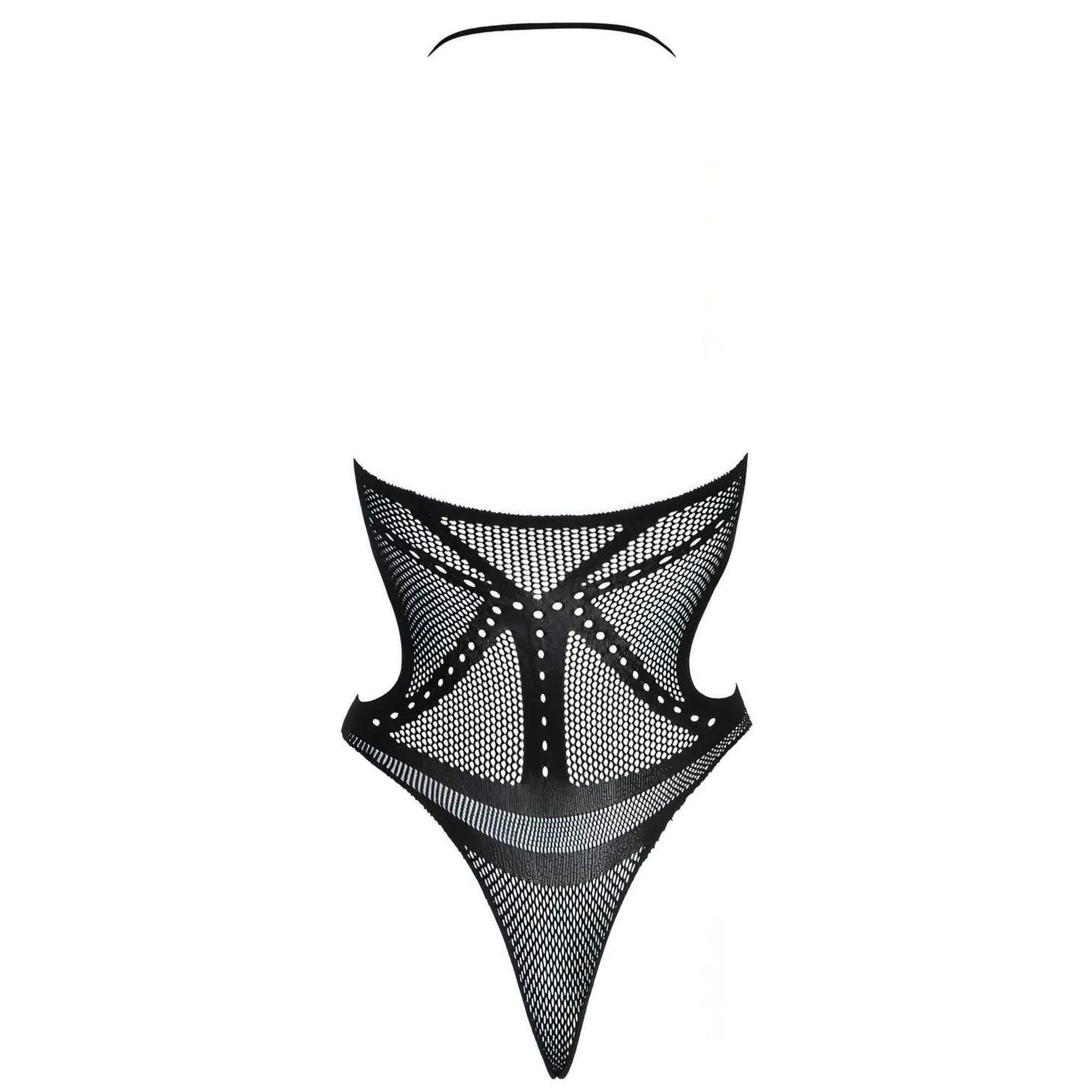 Body a Rete con Collo Halter e Cut-Out Laterali