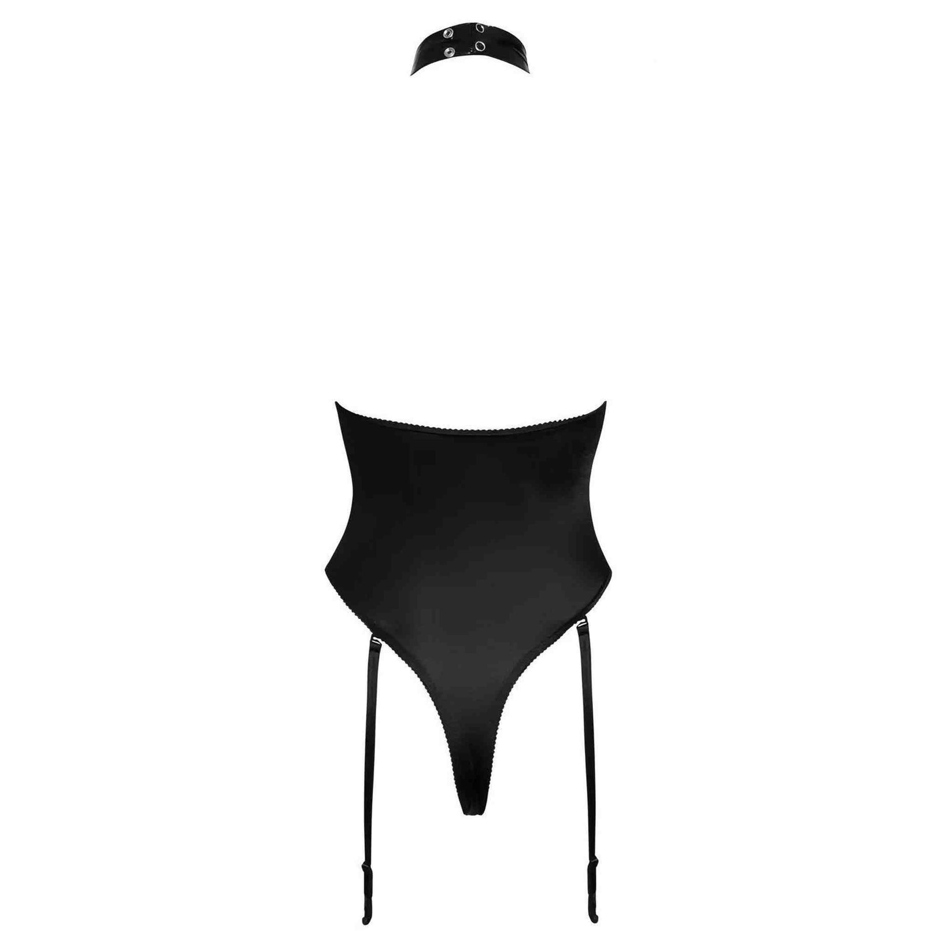 Body in vinile Nero/Trasparente con seni scoperti