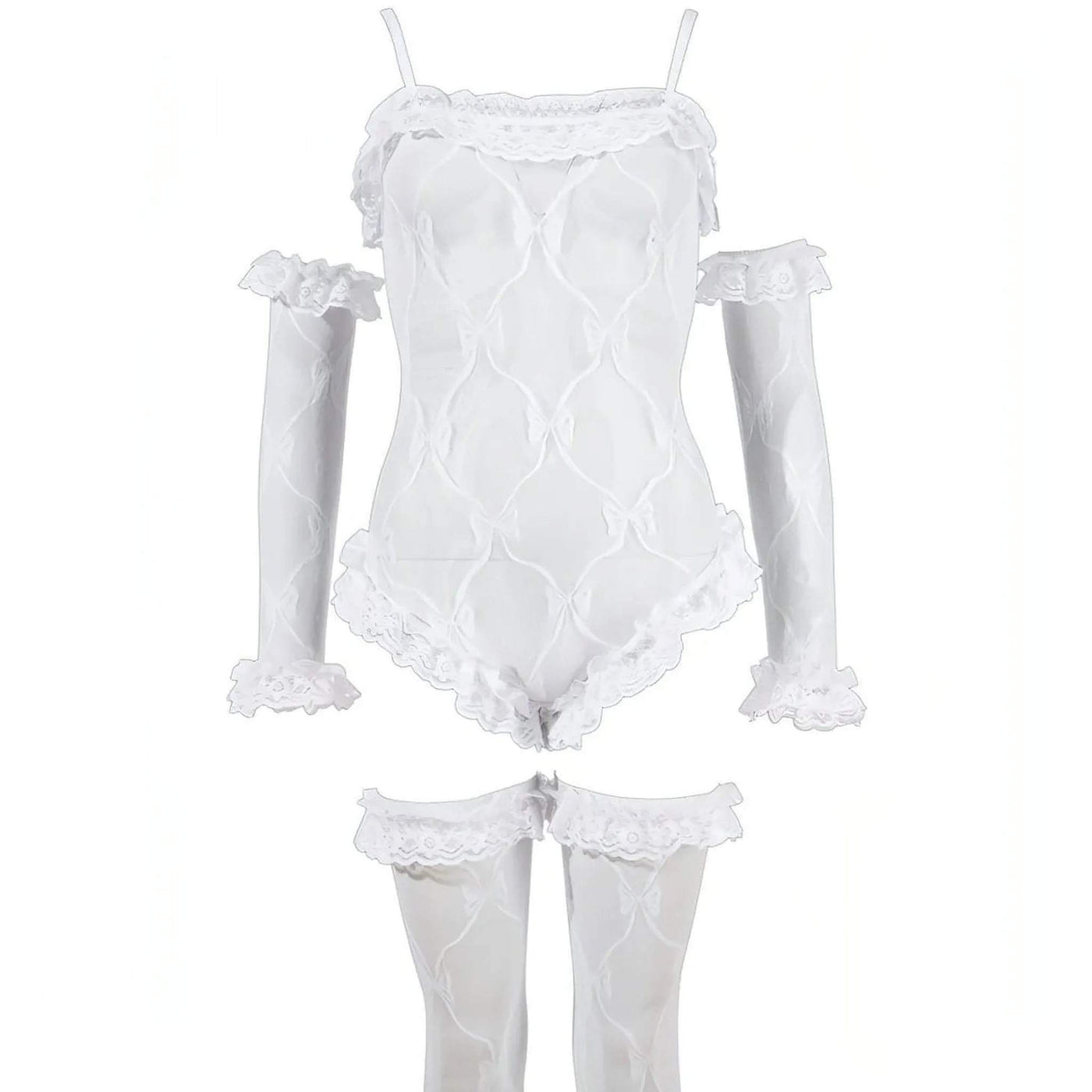 Body, maniche e calze bianche - M/L