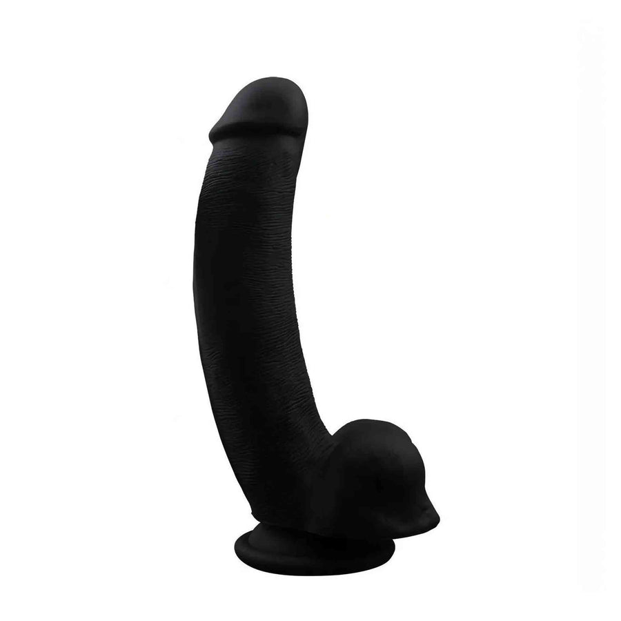 Boss Dildo Realistic Phallus with Testicles &amp; Suction Cup 8'' – Black