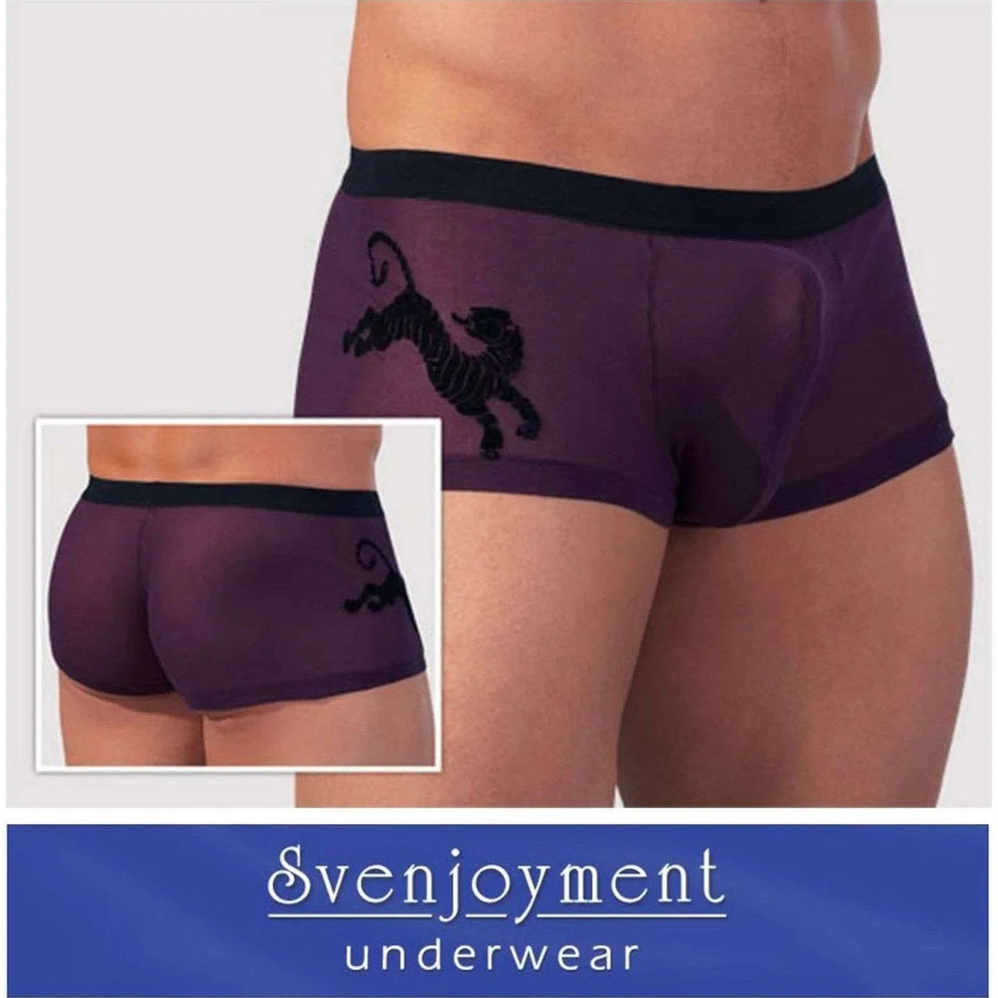 Boxer Dragon Nero e Viola Taglia L