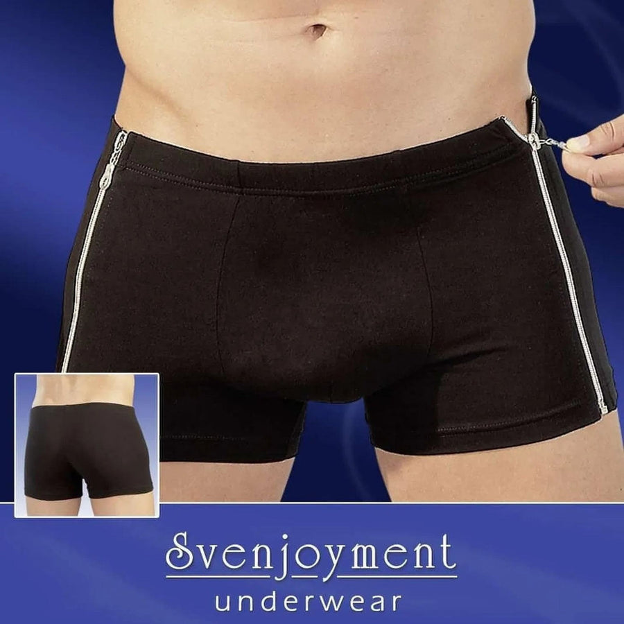Boxer Nero Con Cernire Laterali