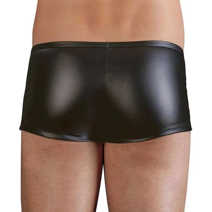 Boxer Nero Lucido con Inserti Trasparenti