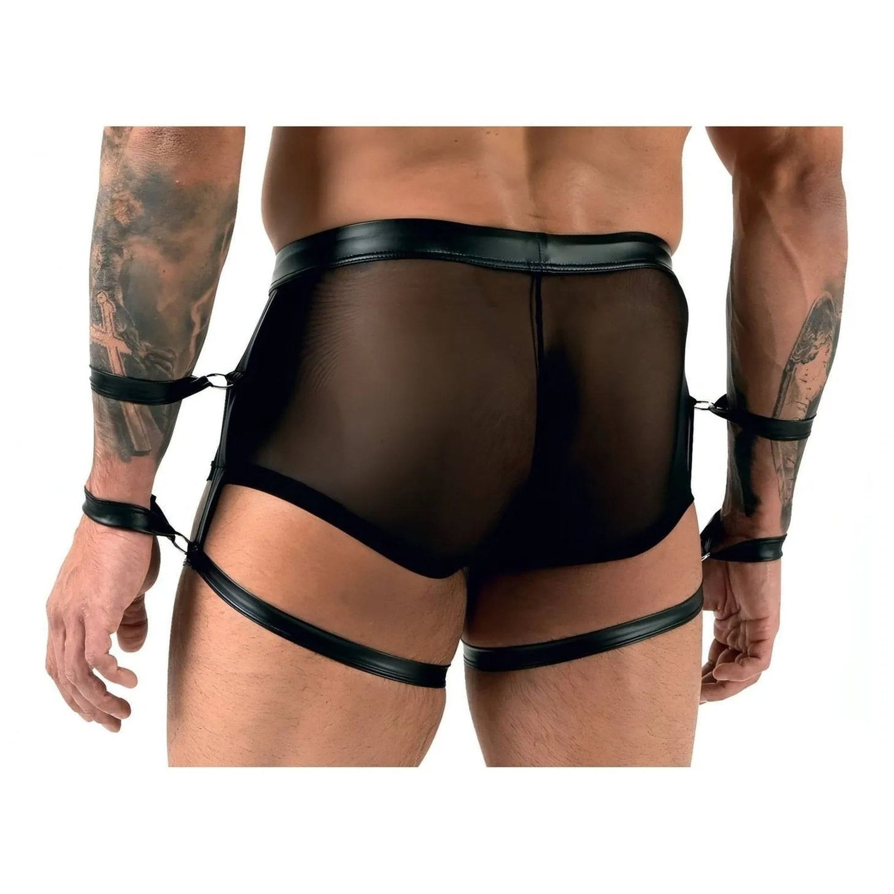 Boxer Sexy Uomo con Stringhe e Polsiere