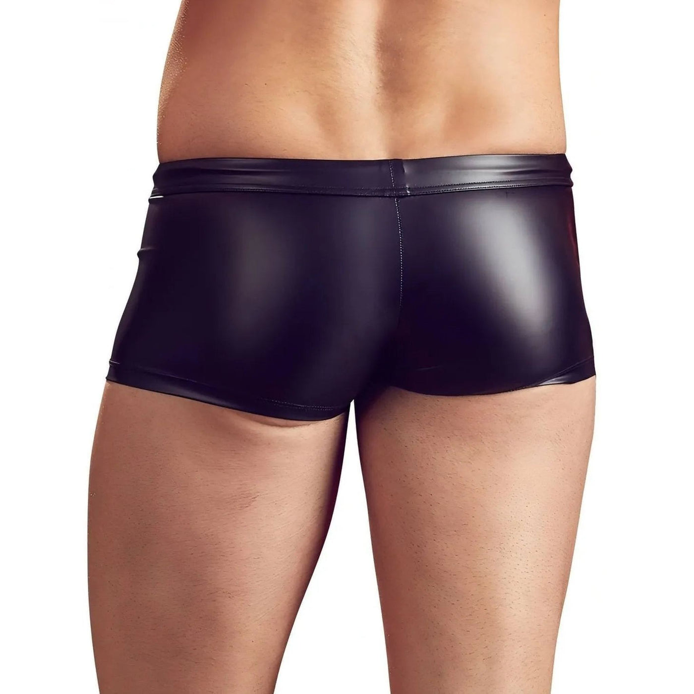 Vista posteriore boxer uomo nero opaco vita elastica cuciture centrali