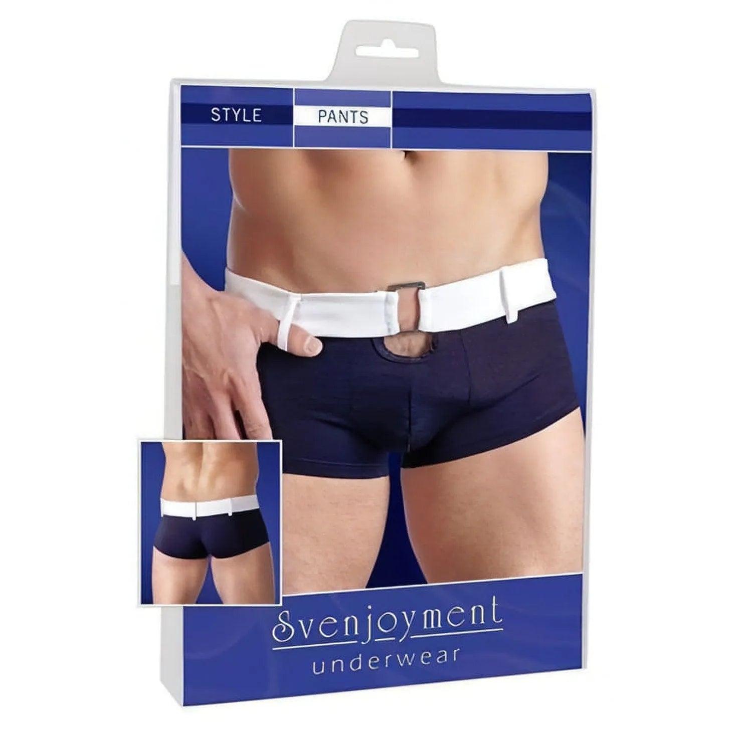 Boxer blue con bordatura bianca - M - GoEstasy