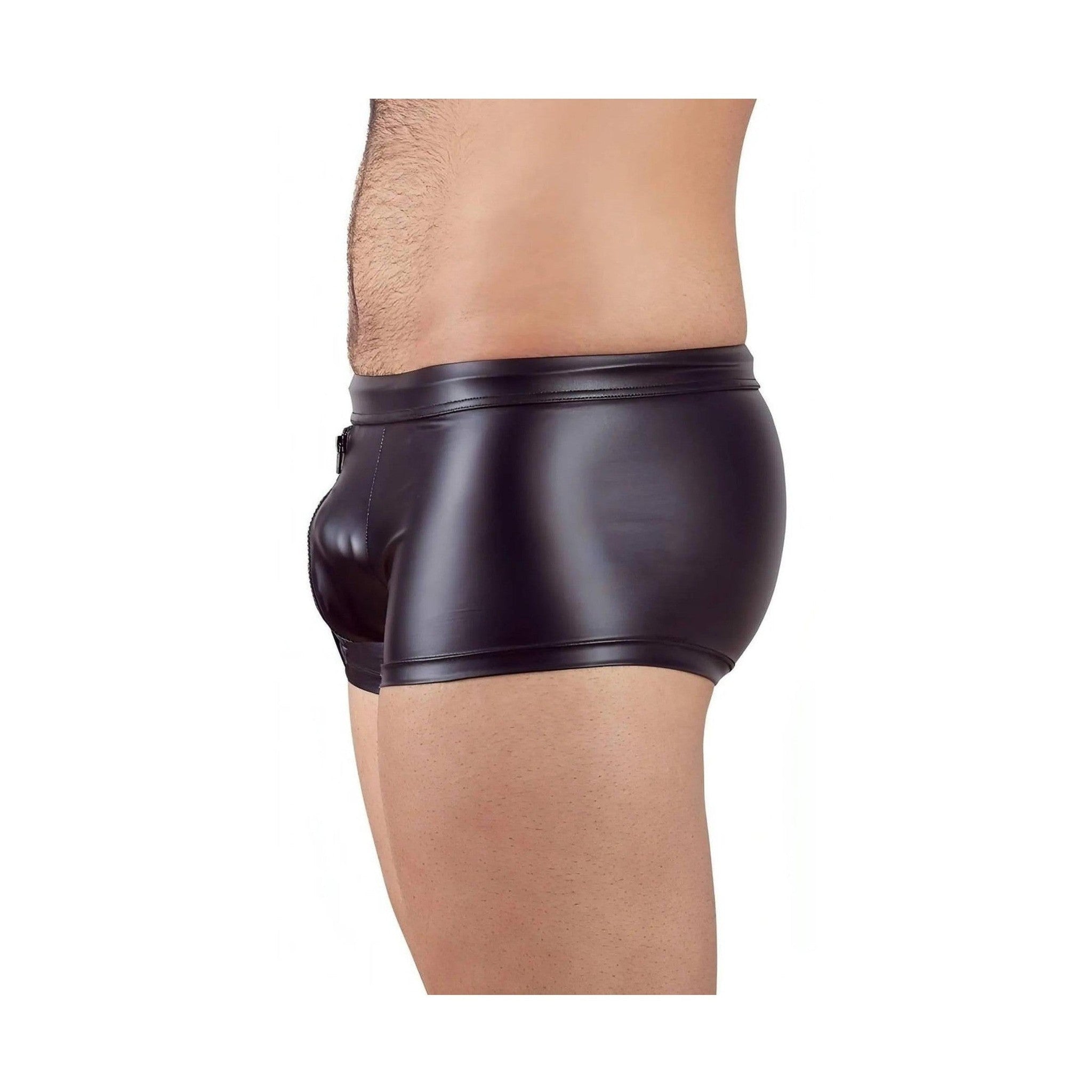 Boxer nero opaco con tasche e zip - Taglia L