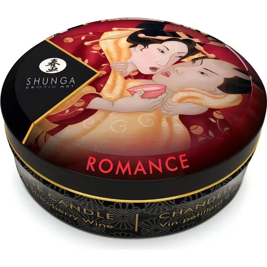 Aphrodisiac massage candle, transforms into a sensual warming massage oil after 20 minutes of lighting