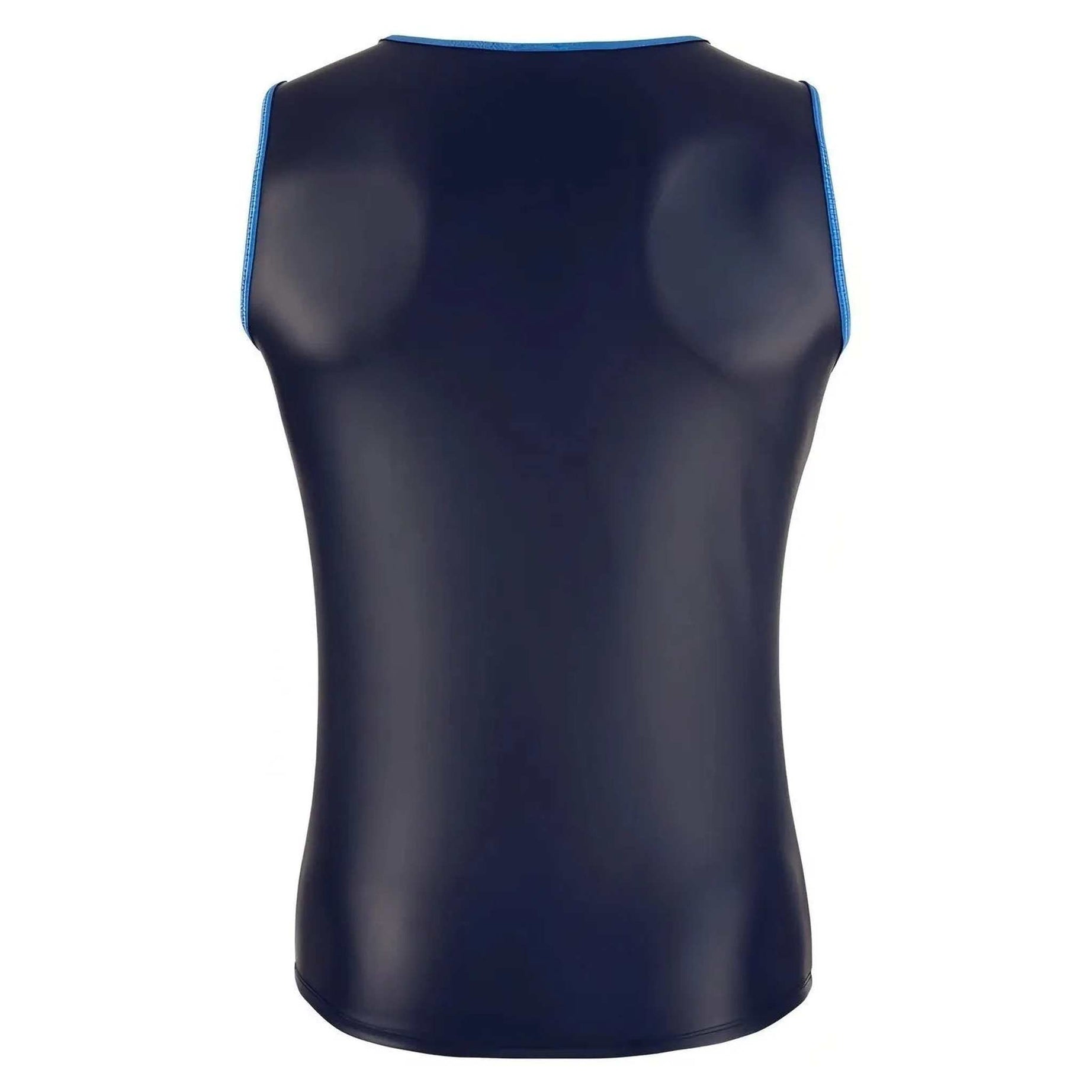 Canotta Uomo Nero Opaca con Bordatura Blu