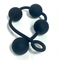 Anal chain 40 cm long, 4 cm, in 100% smooth, hypoallergenic, hard, waterproof and resistant silicone Ass Ballz - M - Black