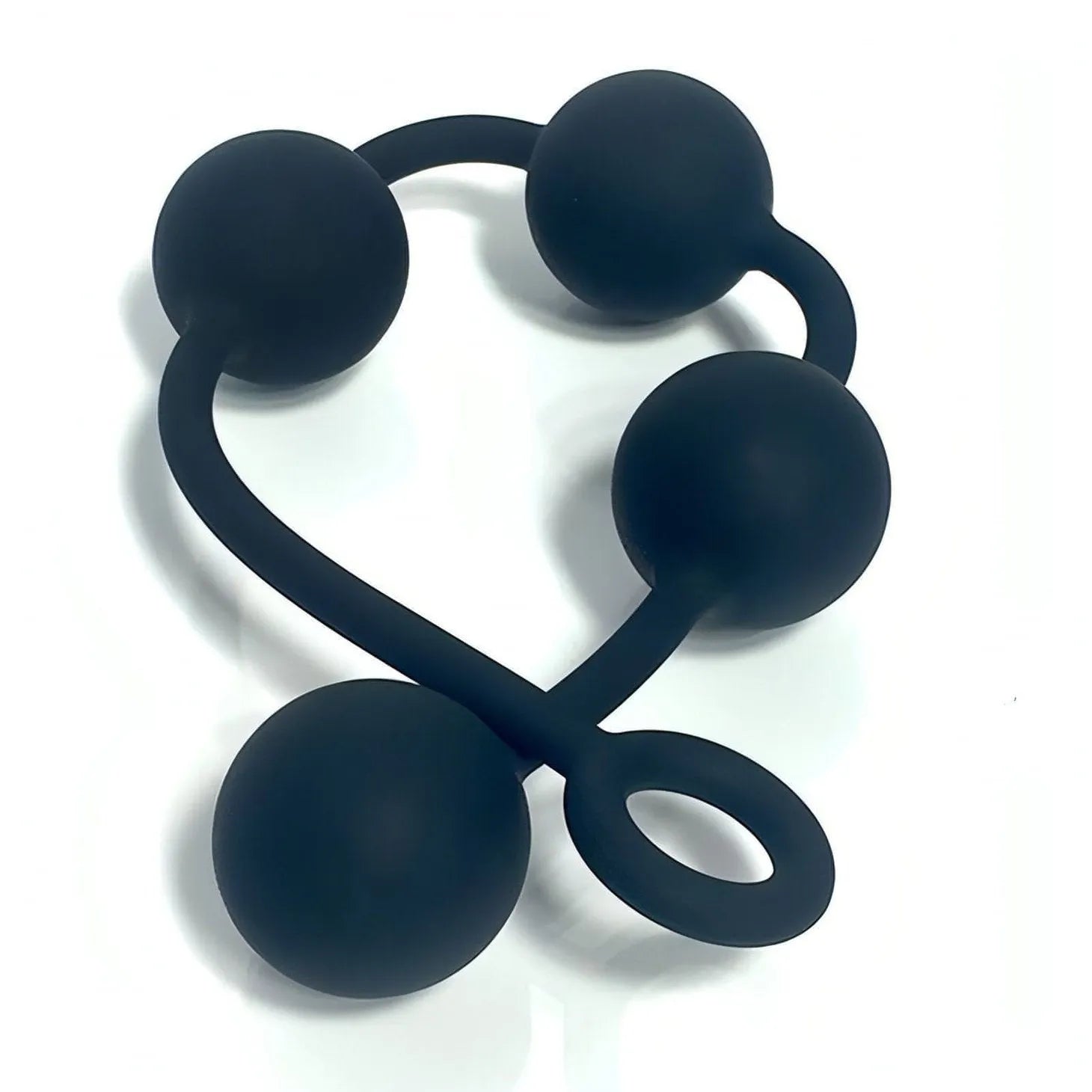 Catena Anale lunga 40 cm, 4 cm, in 100% silicone liscio, anallergico, duro, impermeabile e resistente Ass Ballz - M - Black - GoEstasy