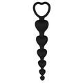 Kette aus 6 Silikon-Analketten – 15 cm, Schwarz
