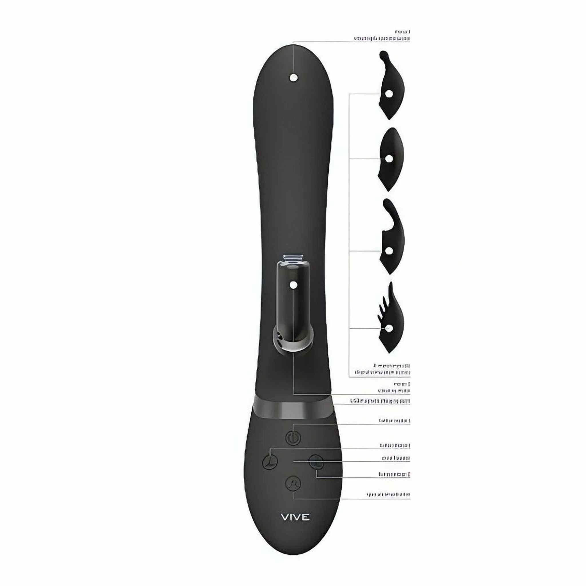 Chou Vibratore Rabbit con 4 testine intercambiabili