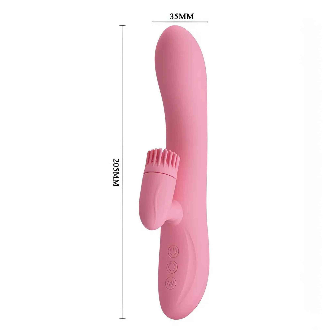 Chris Vibratore Rabbit con stimolatore clitorideo a rotazione - Silicone, Anallergico, Ricaricabile, 7 modalità di vibrazione