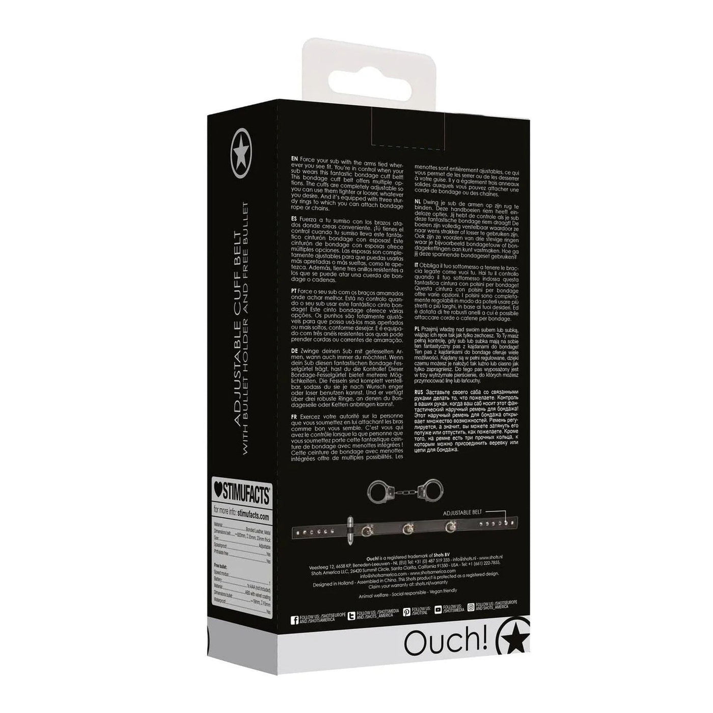 Cintura costrittiva con manette e bullet vibratore clitoride