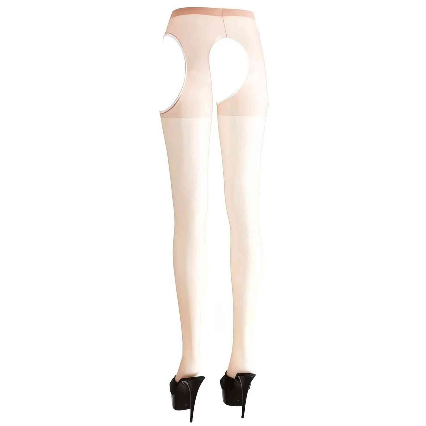 Collant Carne Velati con Aperture Bordatura Bianca