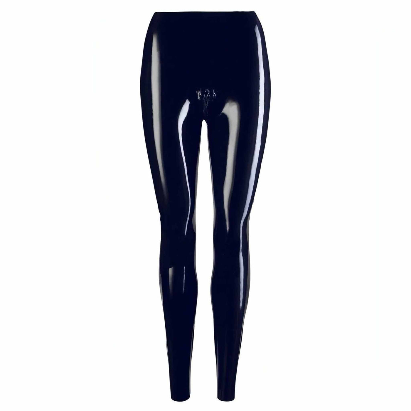 Collant Nero Lucido in Latex con Zip e Apertura Inguine