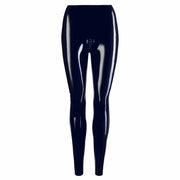 Collant Nero Lucido in Latex con Zip e Apertura Inguine