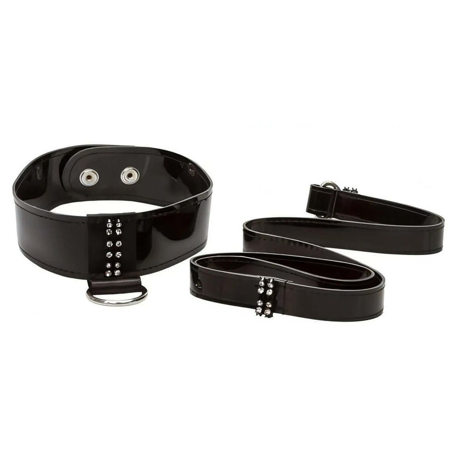 Collar y Guinazgter Efecto brillante - Conjunto de correa y collar de diamantes