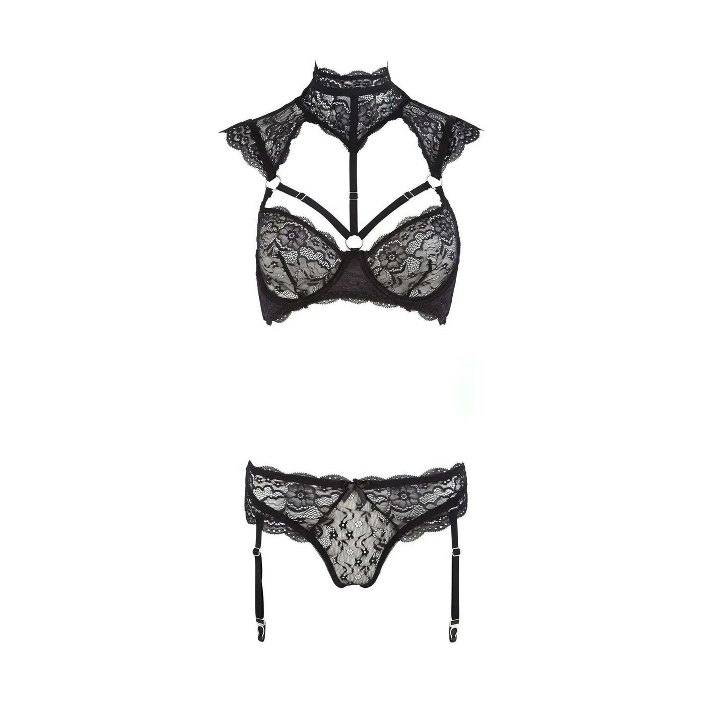 Completino Elegante in Pizzo Nero