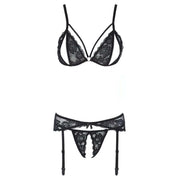 Completino Sexy 3 Pezzi Con Aperture Seni e Inguine