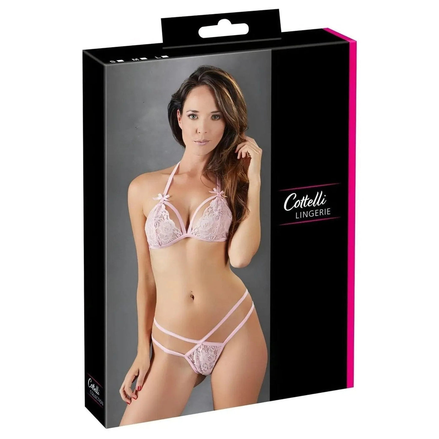 Completino in Pizzo Rosa con Seno Scopribile
