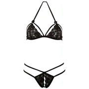 Completino in pizzo nero 2 pezzi