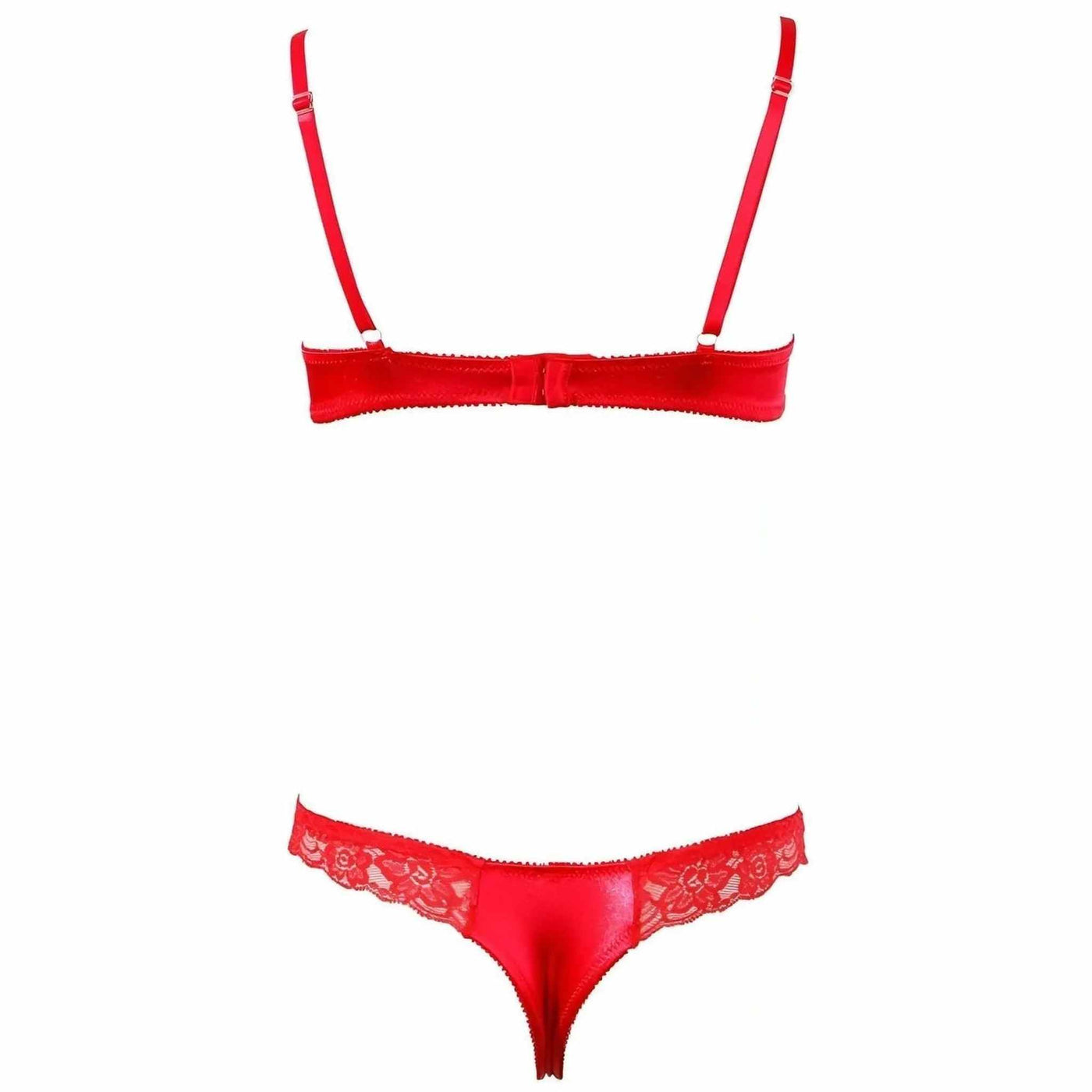 Completino rosso con slip e reggiseno a balconcino